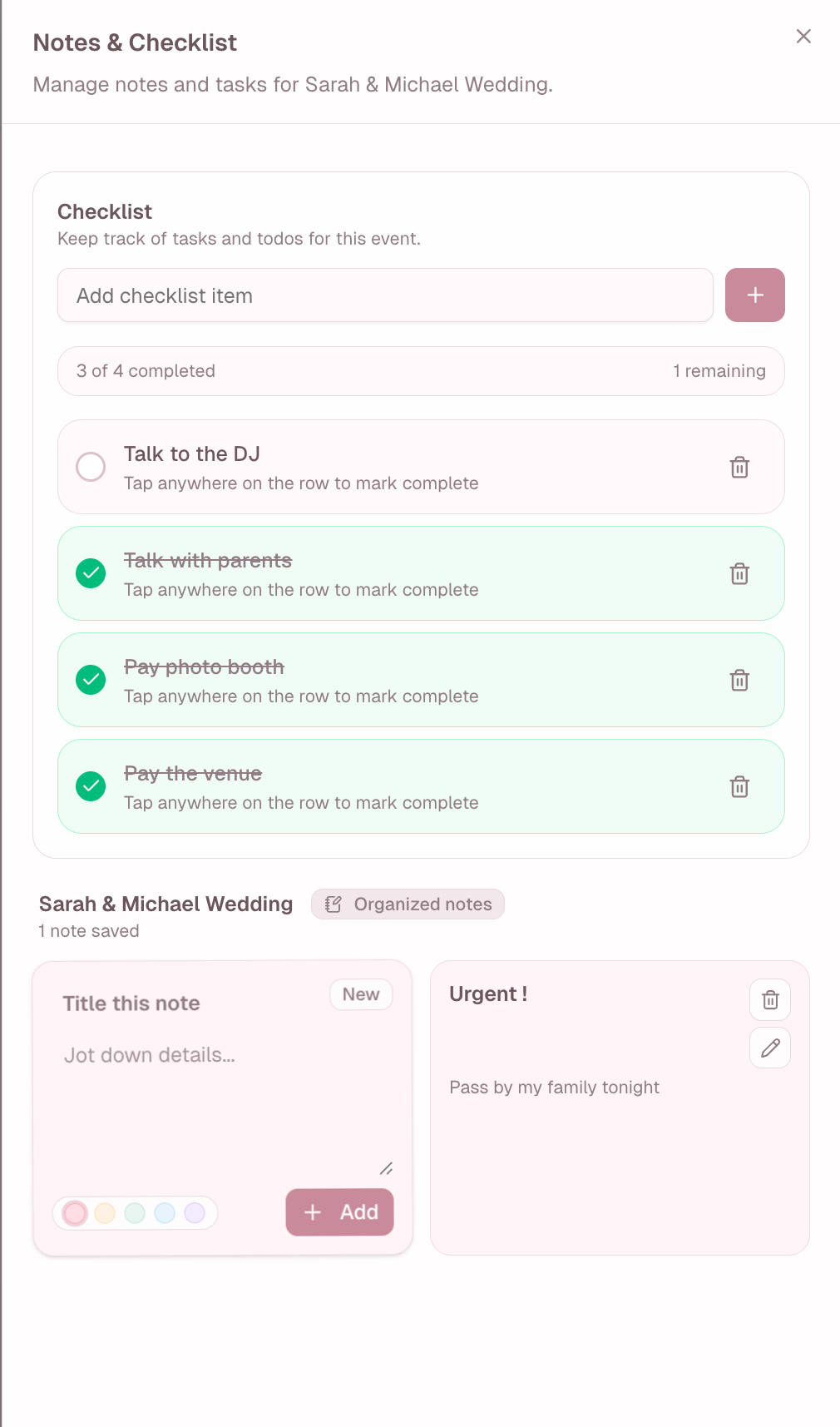 Notes and todos management